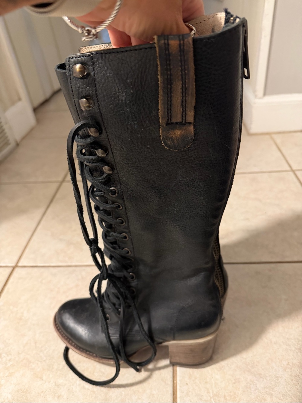 Freebird by Steven Black Lace-Up Women's Boots - Picture 3 of 5